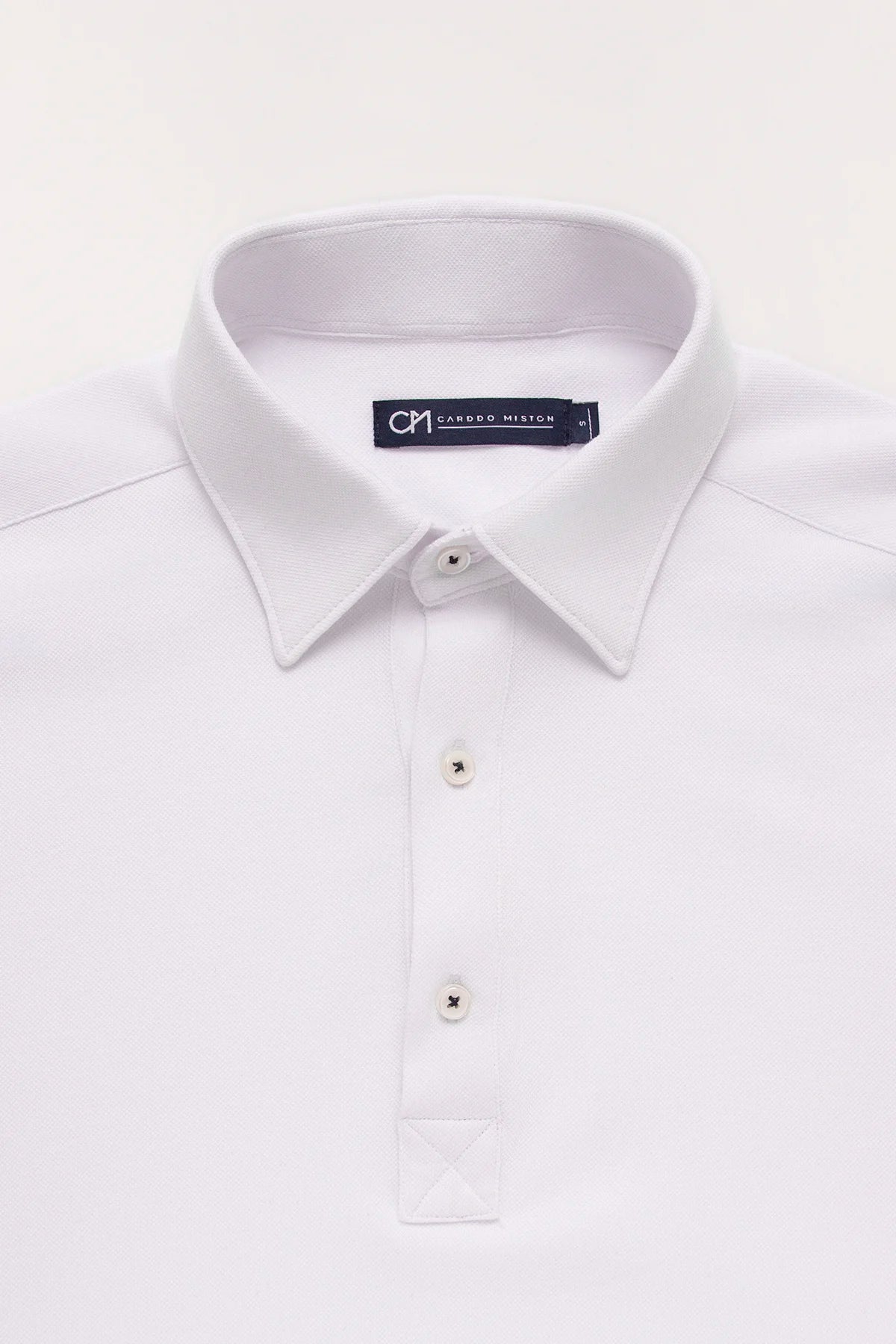 Camisa Piqué Polera Algodón Blanco